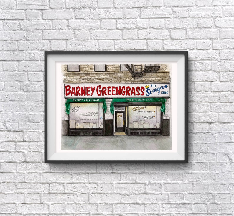 Barney Greengrass Watercolor Print Upper West Side NYC Etsy