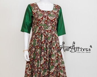 kalamkari cotton long frocks