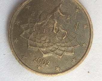2002 年イタリア 50 セント ユーロ。 - Etsy 日本