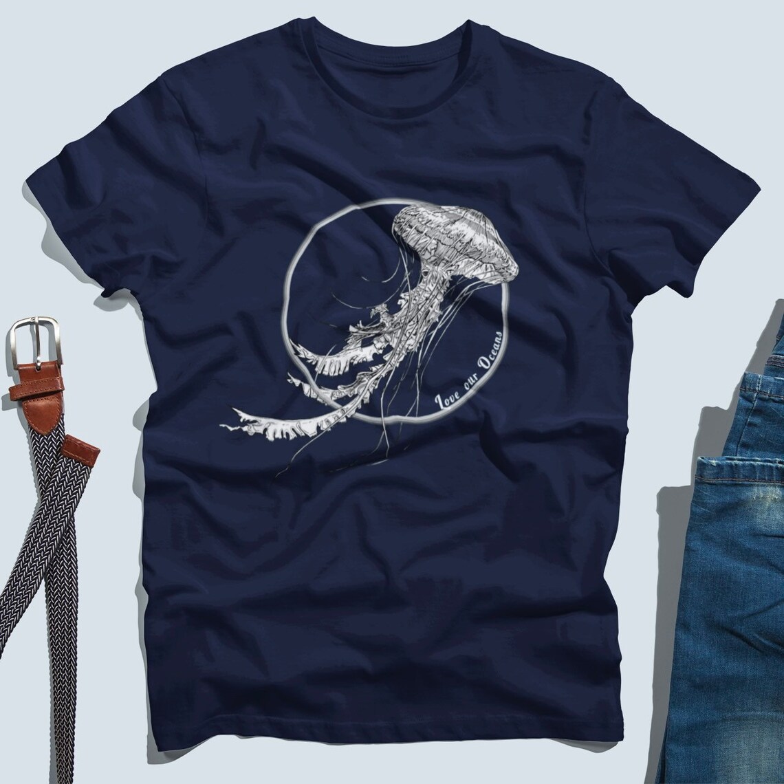 Jellyfish TShirt. Men's Vintage Jellyfish Shirt. Ocean Etsy