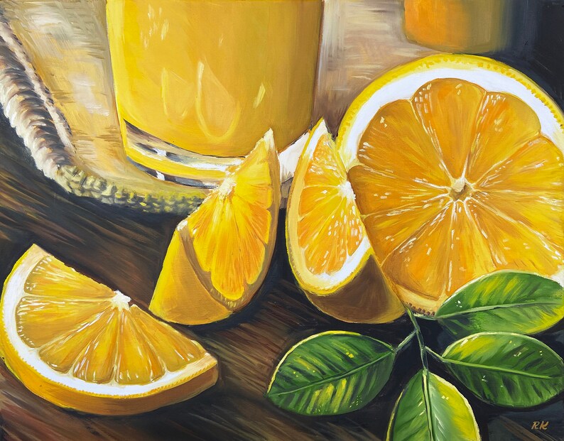 Oranges Painting Citrus Original Art Fruits on Canvas Oranges Etsy