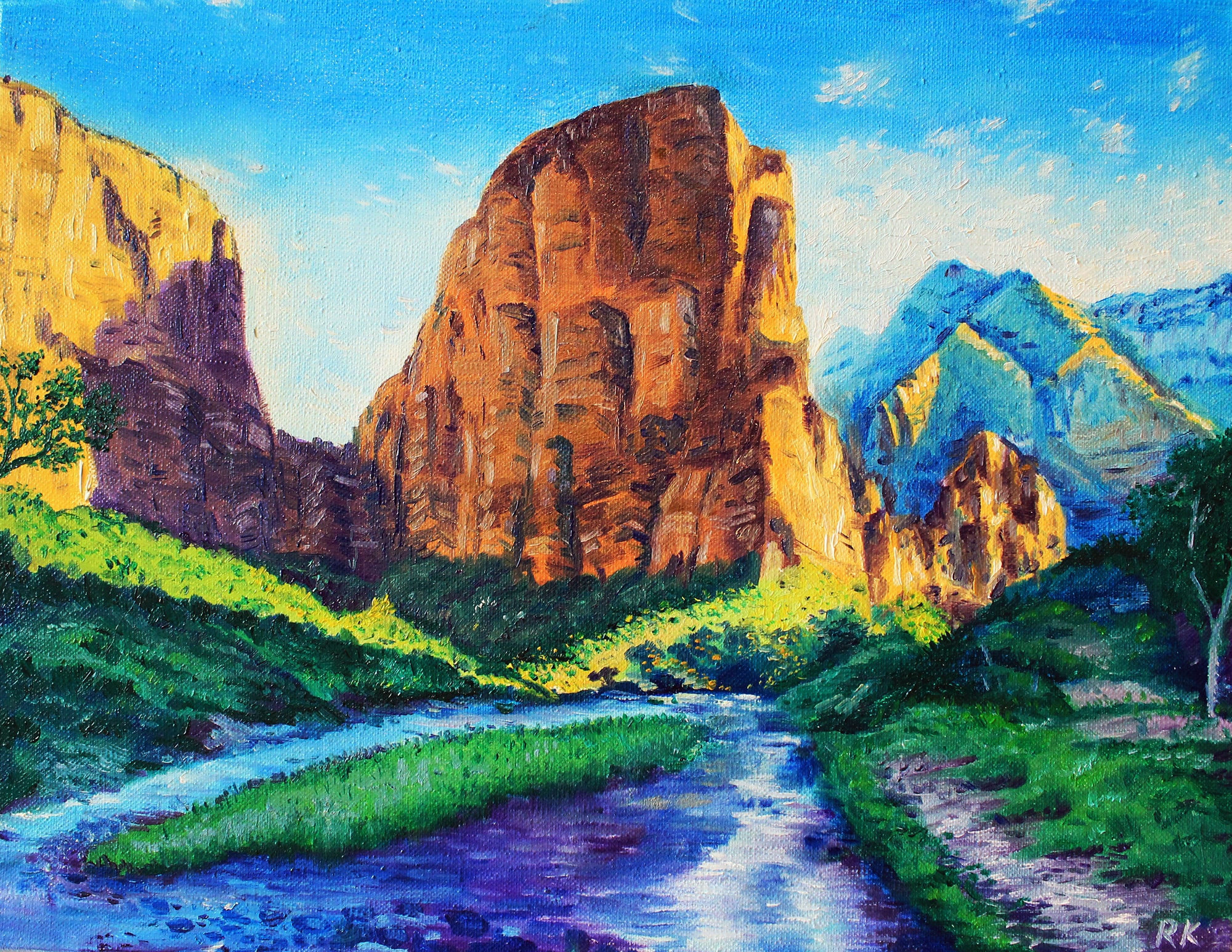 Zion Painting Original Zion National Park Art Utah Artwork Etsy