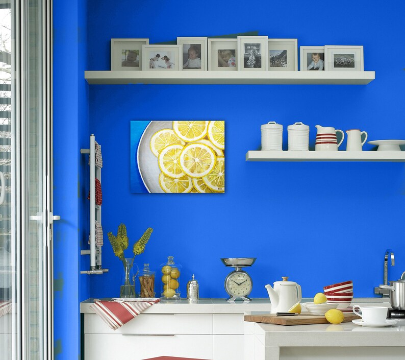 Lemon Painting Fruits Original Art Citrus Artwork on Canvas Etsy