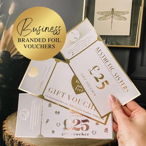 Foil Business Vouchers, Custom Gift Voucher for Customers, Bespoke Business Stationary, Monetary Value Vouchers, Giveaway Winner Certificate