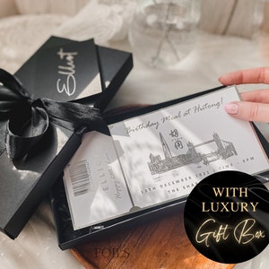 Billet cadeau surprise pour un concert, carte d'embarquement pour les fêtes de fin d'année, billet d'avion pour la fête des mères ou un anniversaire spécial avec coffret cadeau de luxe