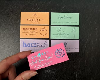 Custom Business Cards, Mini Double Sided Vouchers with Foil Logo, Pack of 50