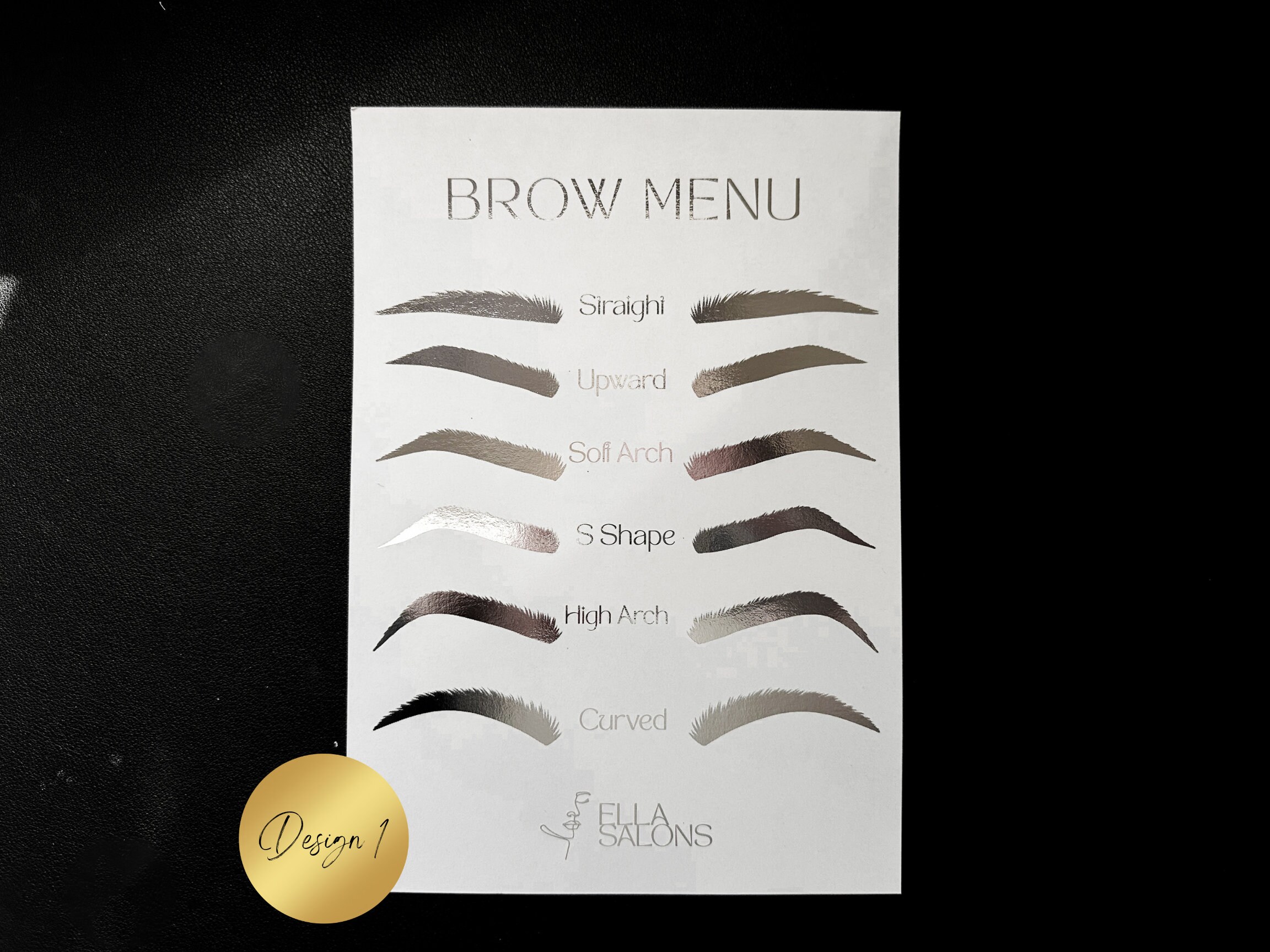 Brow Shape Guide Foil Print Chart for Salon Clients, Business Branding ...