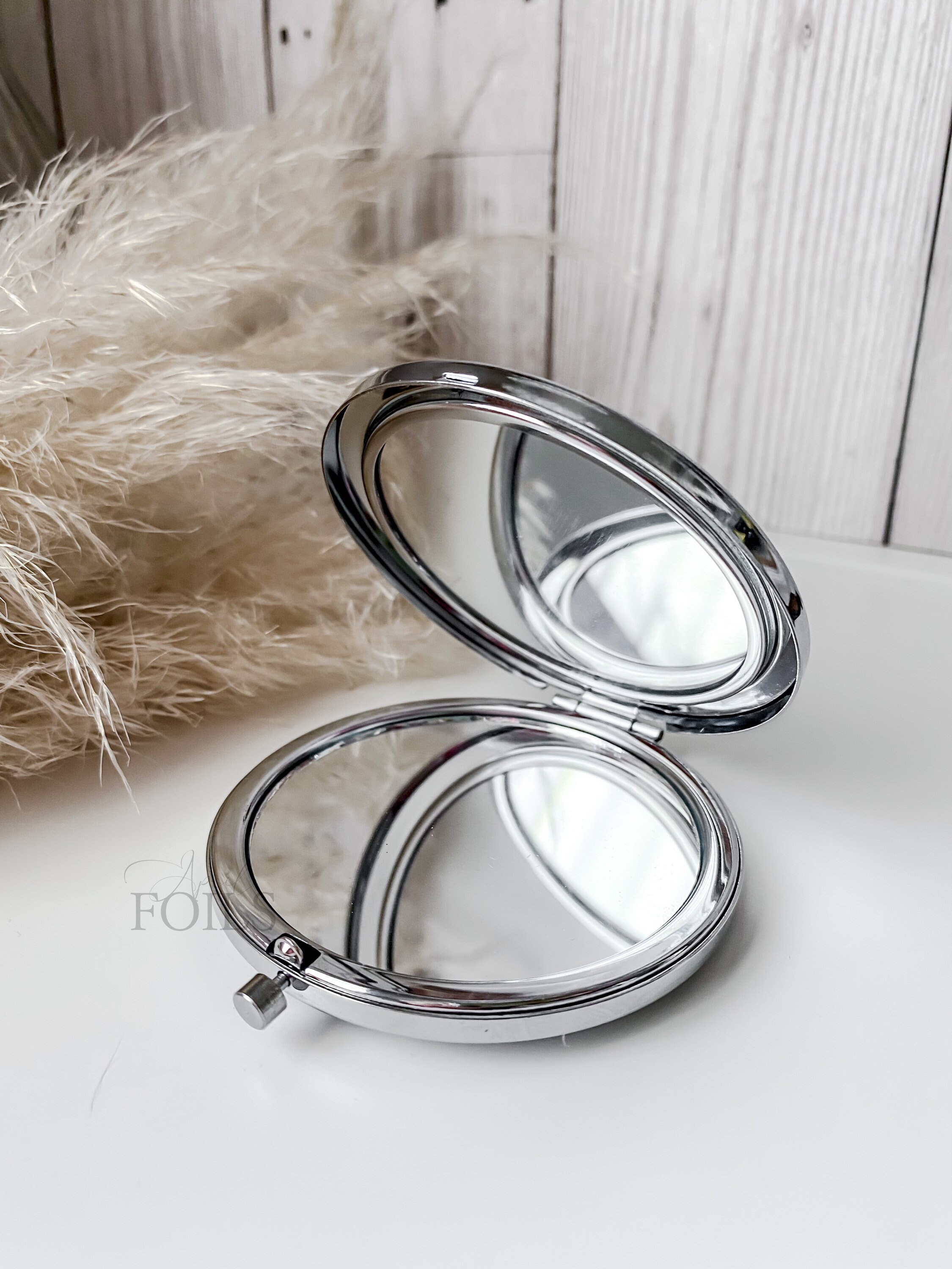 Monogrammed Compact Mirror Initial Personalised Best Friend Etsy