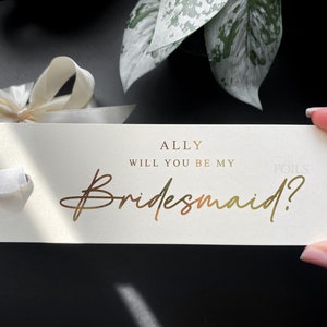 Bridesmaid Proposal Foil Tags, Will You Be My Maid of Honour Cards, Custom Wedding Favour Gold Foiled Thank You Tags for Gift Bags