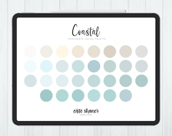Coastal Procreate Color Palette | Color Palette | Instant Download