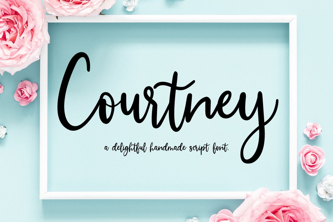 Courtney Handwritten Script Font | Procreate Font | Wedding Font | Hand ...