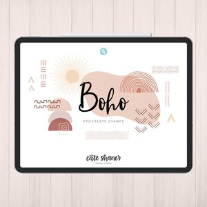 Znaczki Boho Procreate | Pędzle do znaczków Boho | Abstrakcyjne znaczki Procreate | Napisy na iPadzie | Rysowanie