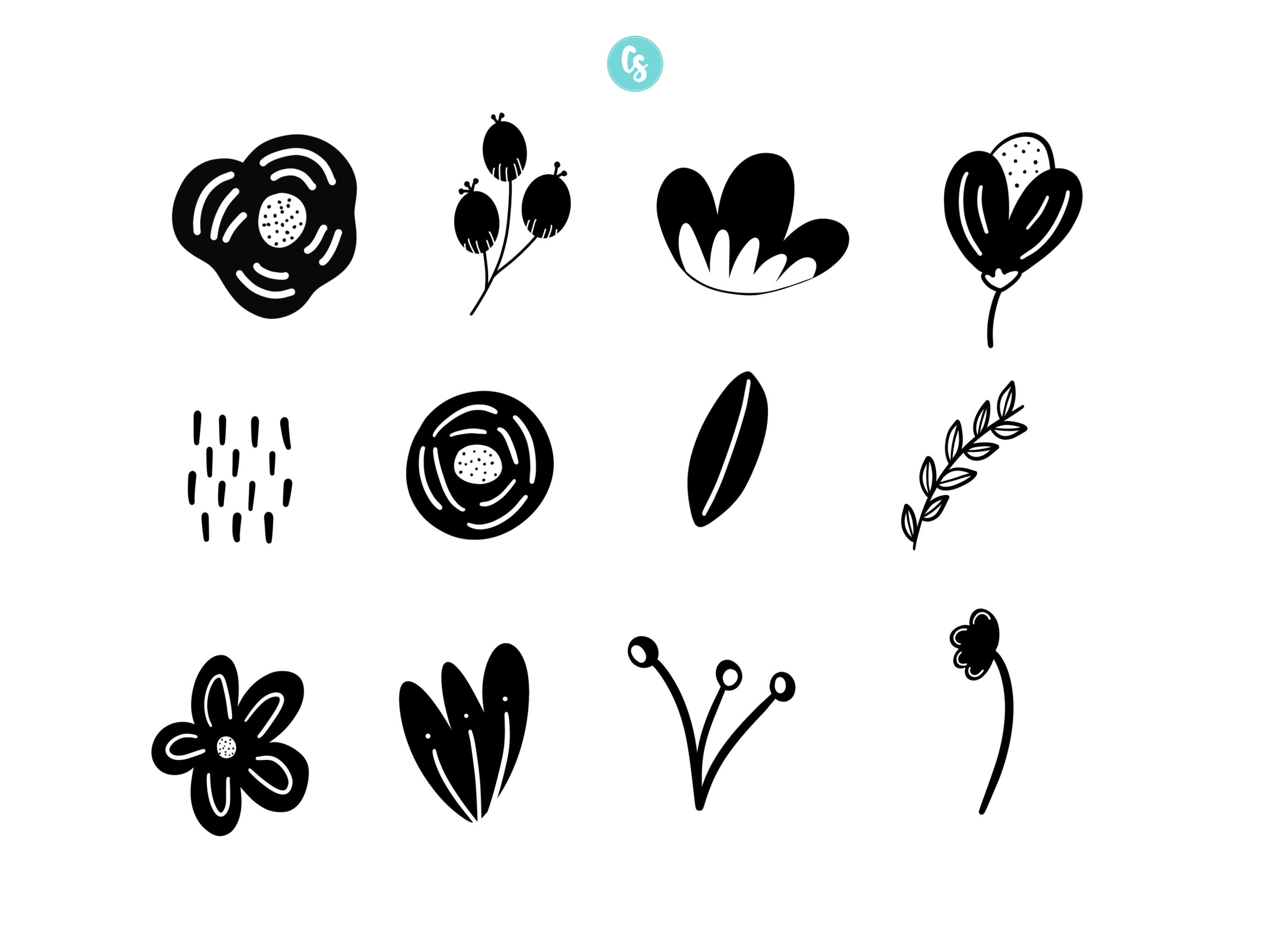 Floral Procreate Stamps | Procreate Flower Stamps | Procreate Stamp ...