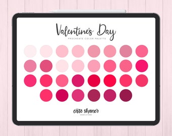 Valentine's Day Procreate Color Palette | Valentine's Color Palette | Instant Download