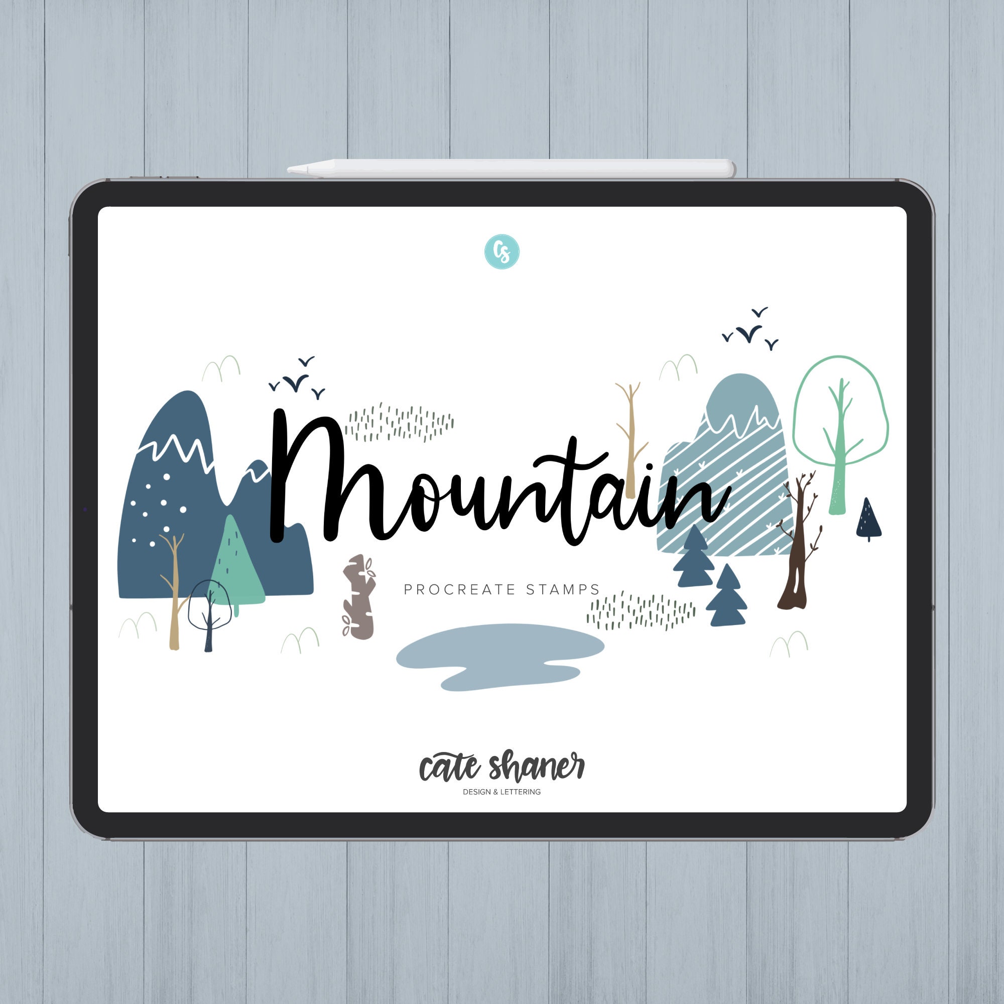 Mountain Procreate Stamps | Procreate Stamp Brushes | Nature Stamps ...