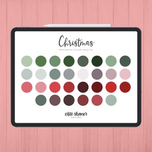 Christmas Procreate Color Palette | Christmas Color Palette | Instant Download