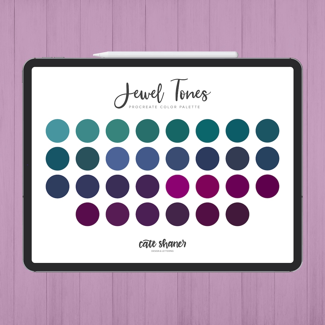 Jewel Tones Procreate Color Palette Color Palette Instant Download Etsy