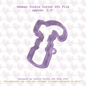 Hammer Cookie Cutter STL File