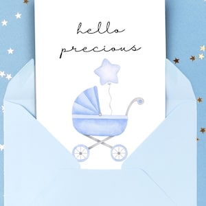 New Baby Boy, Birth of Baby, Baby Shower, Blank, Girl, Greeting Card, 100% sustainably made