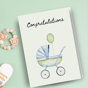 New Baby, Baby Shower, Pregnancy Announcement, Blank, Boy, Girl, Unisex, Greeting Card, 100% sustainably made