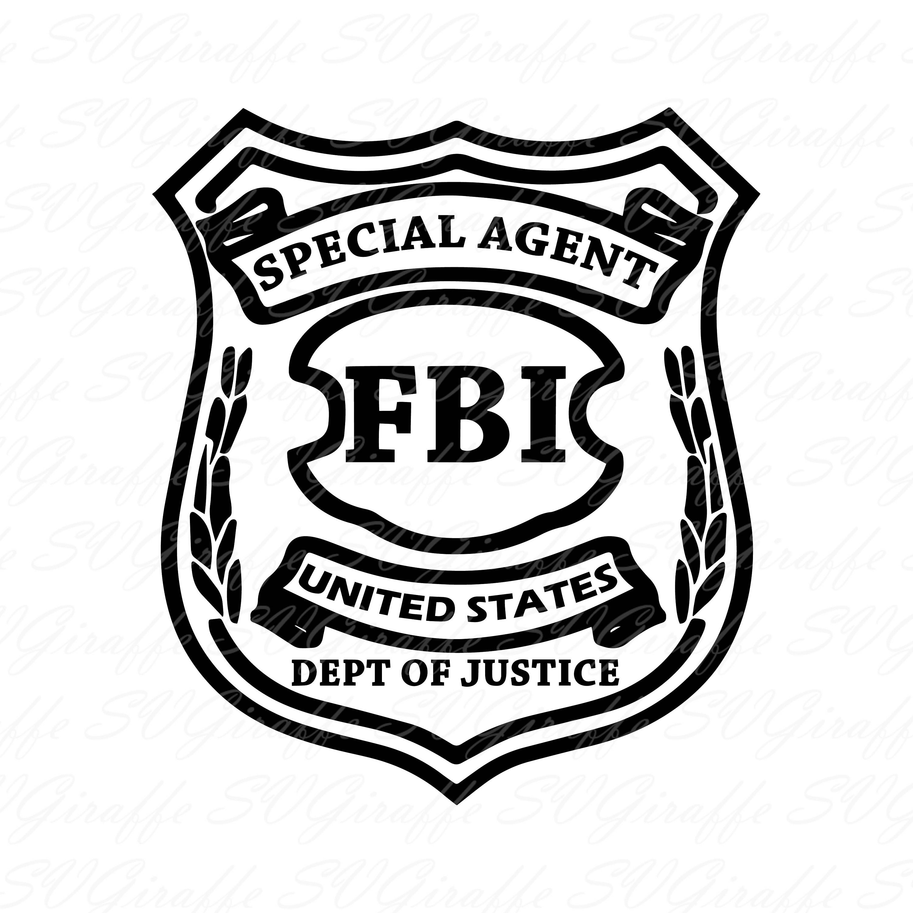 Pretend FBI Special Agent badge SVG dxf png pdf jpg eps files | Etsy