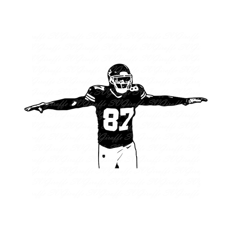 Travis Kelce SVG DXF PNG pdf jpg files Kelce Vector | Etsy