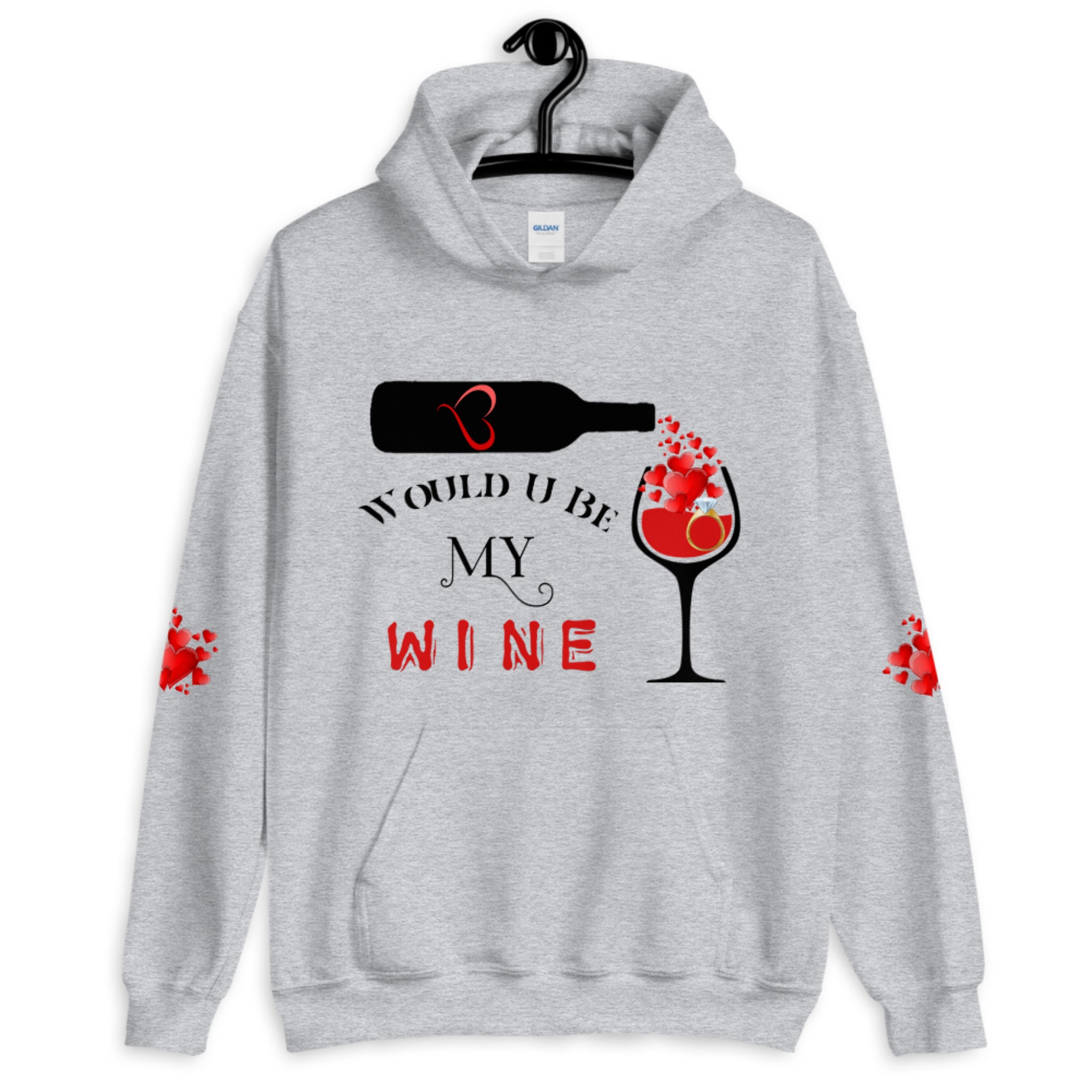 Unisex Hoodie Wine Hoodie Wine Bottle Heart Love Etsy