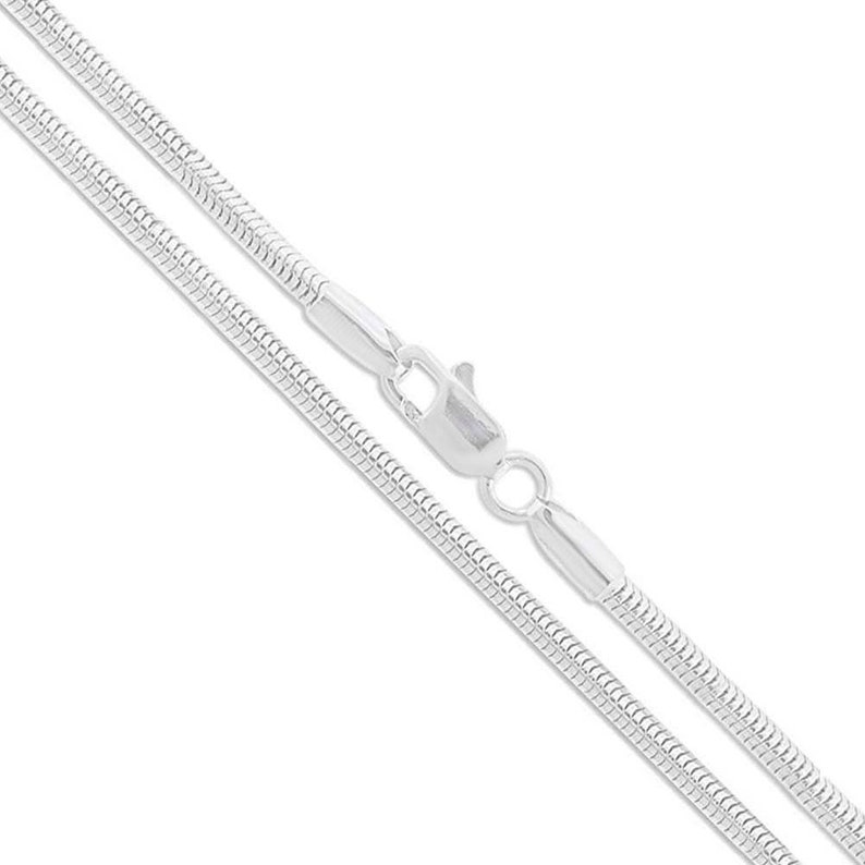 925 Sterling Silver Flex Snake Chain Necklace 2MM 3MM Round Snake Chain, 5MM Snake Chain Necklace 4MM
