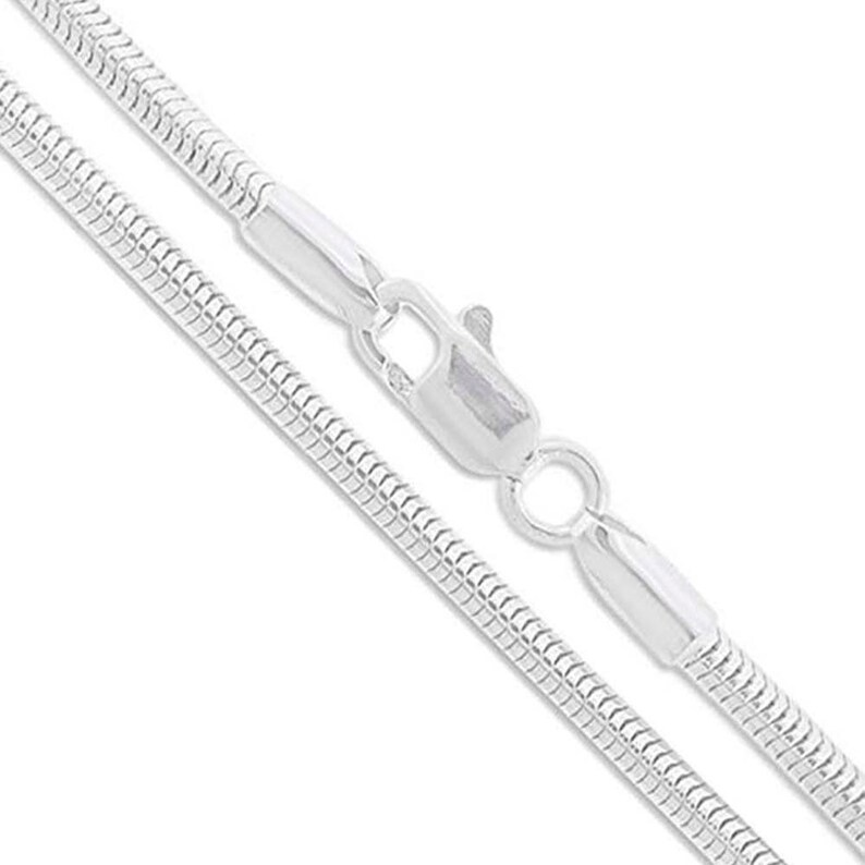 925 Sterling Silver Flex Snake Chain Necklace 2MM 3MM Round Snake Chain, 5MM Snake Chain Necklace 4MM