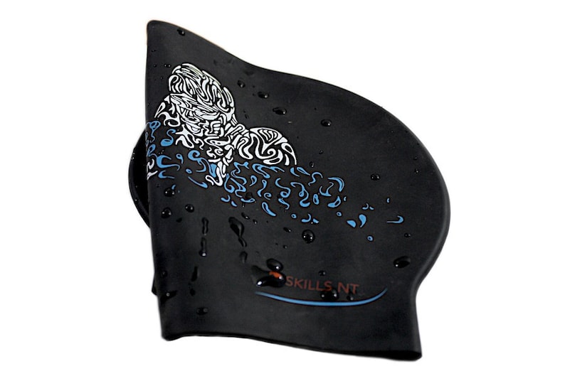 Swimming Caps Freestyle, Breaststroke & Butterfly High Quality Silicone Breast All Black