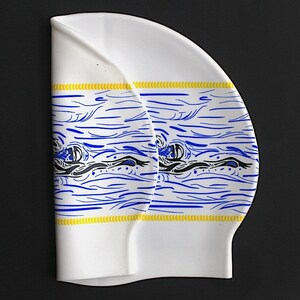 Swimming Caps Freestyle, Breaststroke & Butterfly High Quality Silicone Backstroke All White