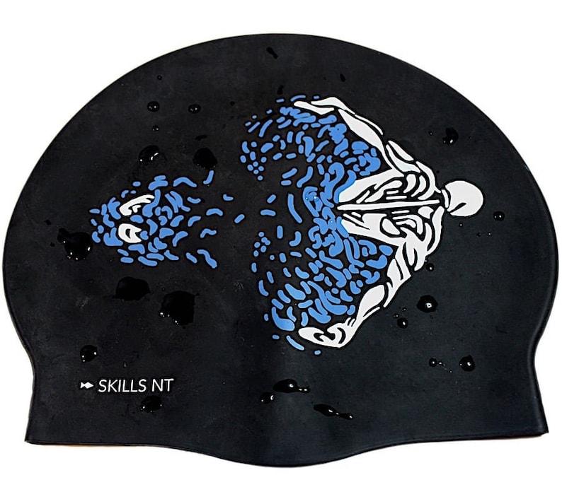 Swimming Caps Freestyle, Breaststroke & Butterfly High Quality Silicone Butterfly All Black
