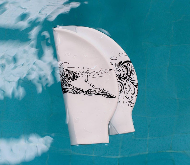 Swimming Caps Freestyle, Breaststroke & Butterfly High Quality Silicone Freestyle All White