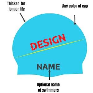 Custom Swim Caps - 30 Units -  High Quality - 1 Color Printed
