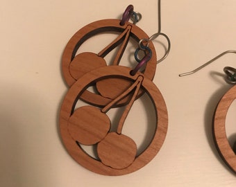 Cherry Wood Earrings