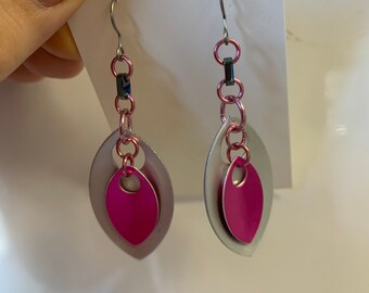 Pink petal earrings