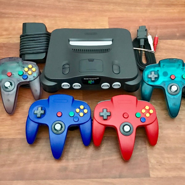 Nintendo 64 Console Bundle | Up to 4 New Controllers + Game + Cords | CLEANED & TESTED