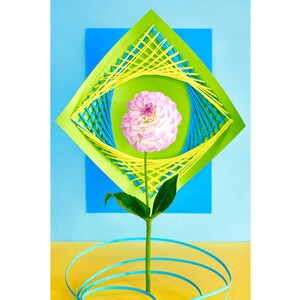 Still Life With Dahlia & Yarn: Floral Photo, Modern Art, Geometric Floral, Abstract Art, Decorative, Fine Art, Geometric Art, Dahlia