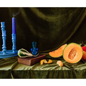 Still Life With Blue Candle: Dutch Still Life, Fine Art Photography, Interior Design, Home Decor Limited Edition Print of 100 image 1