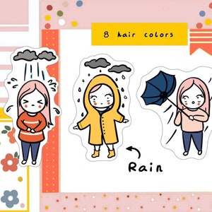 PK51-Rainy Day Sticker, Planer Sticker, Wetter Sticker, Regen Sticker