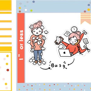 PK47 - Pegatina para agenda de día ajetreado, pegatina de trabajo, pegatina de estudio