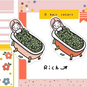 PK50-Payday-sticker, plannersticker, rijk, geldsticker