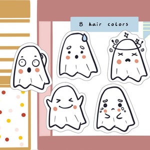 CI016-emoji fantasma, pegatinas de fantasmas, pegatinas de Halloween