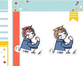 PK43-Girl Power Sticker, Woman Power Sticker, Arbeitsaufkleber, Planer Sticker, niedliche Sticker