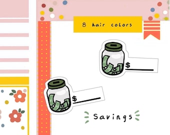 CI008-Money jar stickers, saving stickers, budget sticker