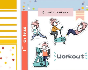 PK54-Workout Planner Stickers, Exercise Stickers, Fitness Journal