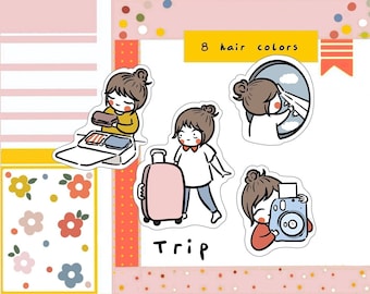 PK135-stickers vakantieplanner, stickers reisverpakking