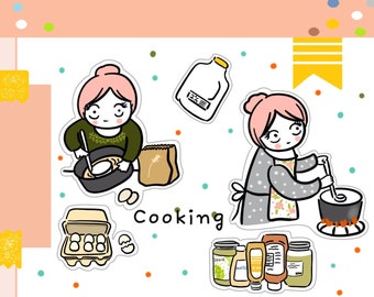 PK14-Kochen Sticker, Planer Sticker, Journal Sticker, Food Sticker, funktionelle Sticker