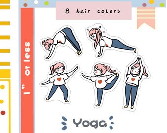 PK58-Pegatinas para agenda de yoga Charli, pegatinas para ejercicios de entrenamiento