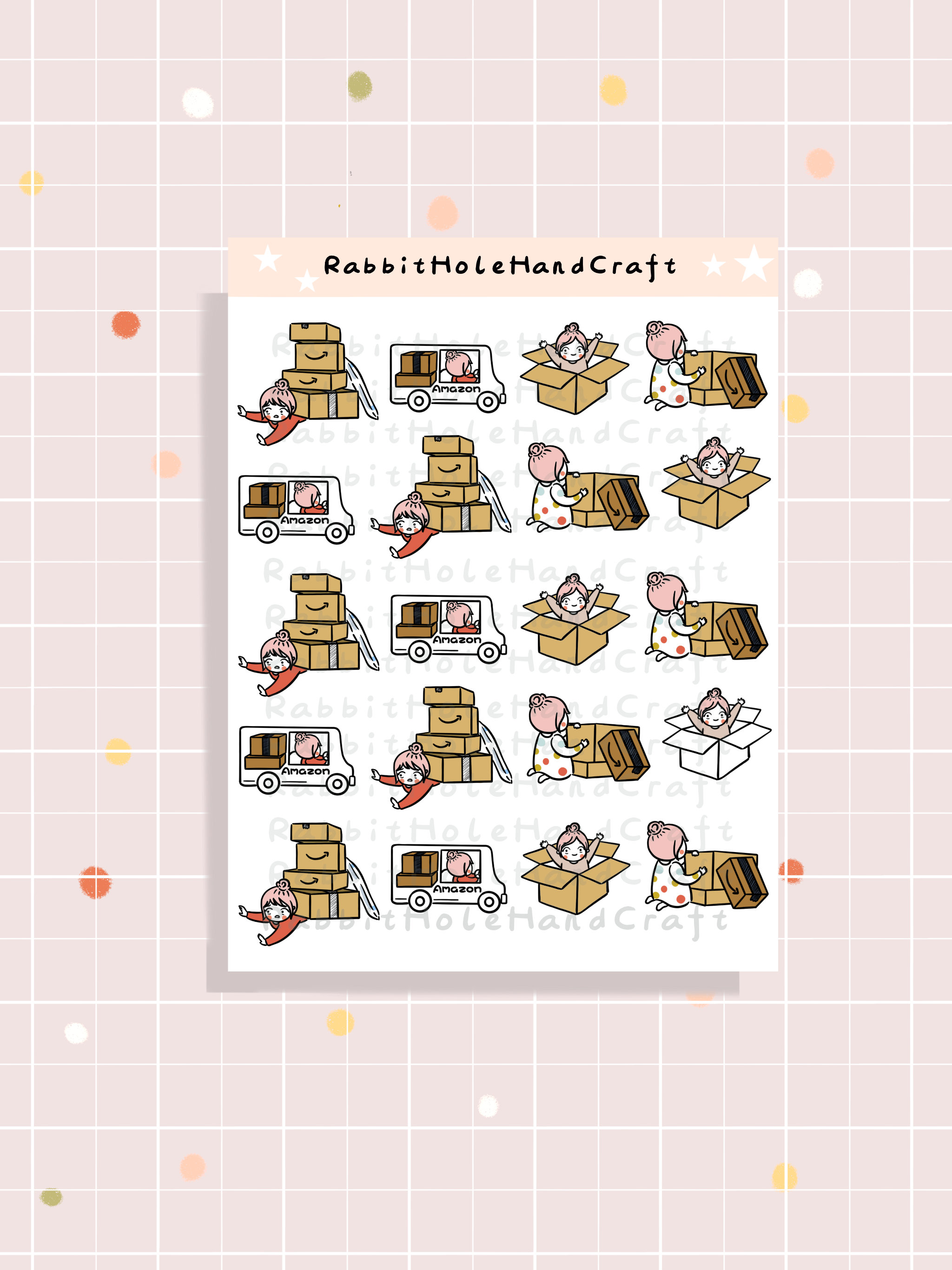 Pk126-amazon Delivery Stickers, Shopping Sticker, Delivery Received ...